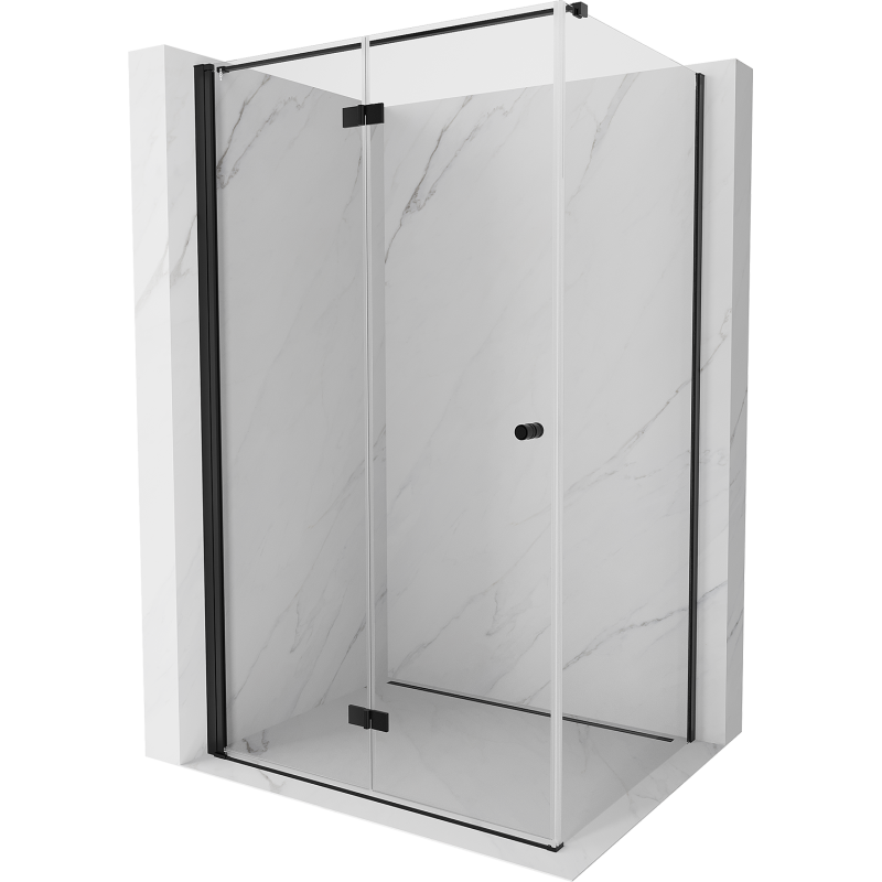 Mexen Mist-F cabine de douche pliante gauche 75 x 80 cm, transparent, noir - 8A6T-075-080-70-00-L