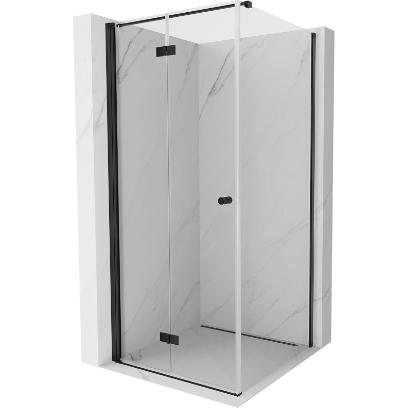 Mexen Mist-F cabine de douche pliante gauche 110 x 110 cm, transparent, noir - 8A6T-110-110-70-00-L