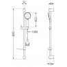 Mexen DF75 ensemble de douche coulissant, chrome - 785754582-00