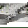 Mexen Oris baignoire autoportante adossée cannelée 150 x 75 cm, blanc/gris, trop-plein or brossé - 52871507562-55