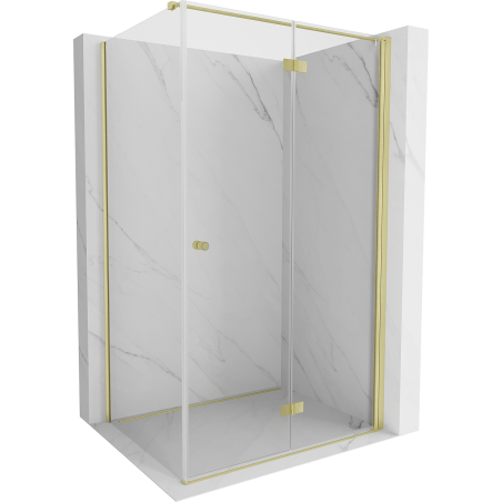 Mexen Mist-F cabine de douche pliante droite 90 x 110 cm, transparent, or brossé - 8A6T-090-110-55-00-P
