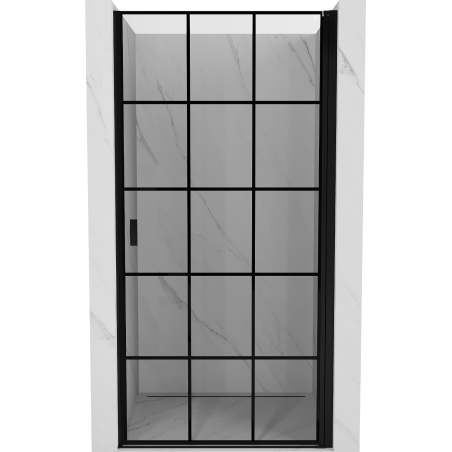 Mexen Mist-B porte de douche pivotante droite 70 cm, grille noire, noir - 8A2-070-000-70-77-P