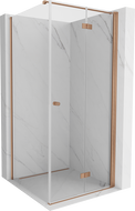 Mexen Mist-F T cabine de douche pliante droite 70 x 70 cm, transparent, cuivre brossé - 8A6T-070-070-65-00-P