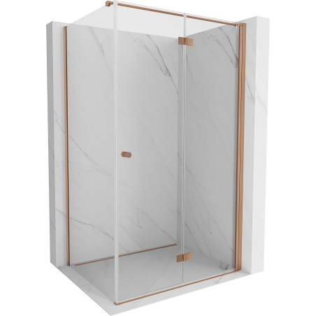 Cabine de douche pliante Mexen Mist-F T droite 85 x 70 cm, transparent, cuivre brossé - 8A6T-085-070-65-00-P