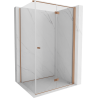 Cabine de douche pliante Mexen Mist-F T droite 85 x 70 cm, transparent, cuivre brossé - 8A6T-085-070-65-00-P