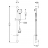 Set de douche coulissant Mexen DF75, chrome - 785754582-02