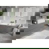 Mexen Oris baignoire autoportante murale rainurée 150 x 75 cm, blanche/grise, trop-plein gun metal - 52871507562-95