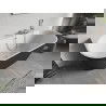 Mexen Oris baignoire autoportante adossée rainurée 150 x 75 cm, blanc/gris, trop-plein nickel brossé - 52871507562-97