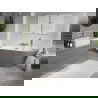 Mexen Oris baignoire autoportante adossée rainurée 150 x 75 cm, blanc/gris, trop-plein nickel brossé - 52871507562-97