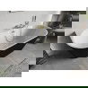 Mexen Oris baignoire îlot adossée cannelée 150 x 75 cm, blanc/noir, trop-plein doré - 52871507575-50