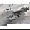 Mexen Oris baignoire ilot dos à dos rainurée 150 x 75 cm, blanc/noir, trop-plein gun gray brossé - 52871507575-66