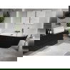 Mexen Oris baignoire ilot dos à dos rainurée 150 x 75 cm, blanc/noir, trop-plein gun gray brossé - 52871507575-66