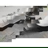 Mexen Oris baignoire îlot adossée rainurée 150 x 75 cm, blanc/noir, trop-plein nickel brossé - 52871507575-97