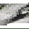 Baignoire autoportante adossée Mexen Oris cannelée 170 x 80 cm, blanche, trop-plein chromé - 52871708000-01