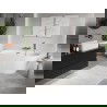 Mexen Oris baignoire autoportante murale rainurée 170 x 80 cm, blanche, trop-plein or rose - 52871708000-60