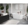 Mexen Oris baignoire autoportante murale rainurée 170 x 80 cm, blanche, trop-plein cuivre brossé - 52871708000-65