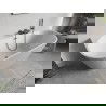 Mexen Oris baignoire autoportante côtelée adossée 170 x 80 cm, blanche, trop-plein gris gun brossé - 52871708000-66
