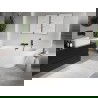 Mexen Oris baignoire autoportante contre le mur nervurée 170 x 80 cm, blanche, trop-plein noir - 52871708000-70