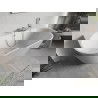 Baignoire indépendante et murale Mexen Oris cannelée 170 x 80 cm, blanche, trop-plein nickel brossé - 52871708000-97