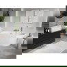 Baignoire indépendante et murale Mexen Oris cannelée 170 x 80 cm, blanche, trop-plein nickel brossé - 52871708000-97
