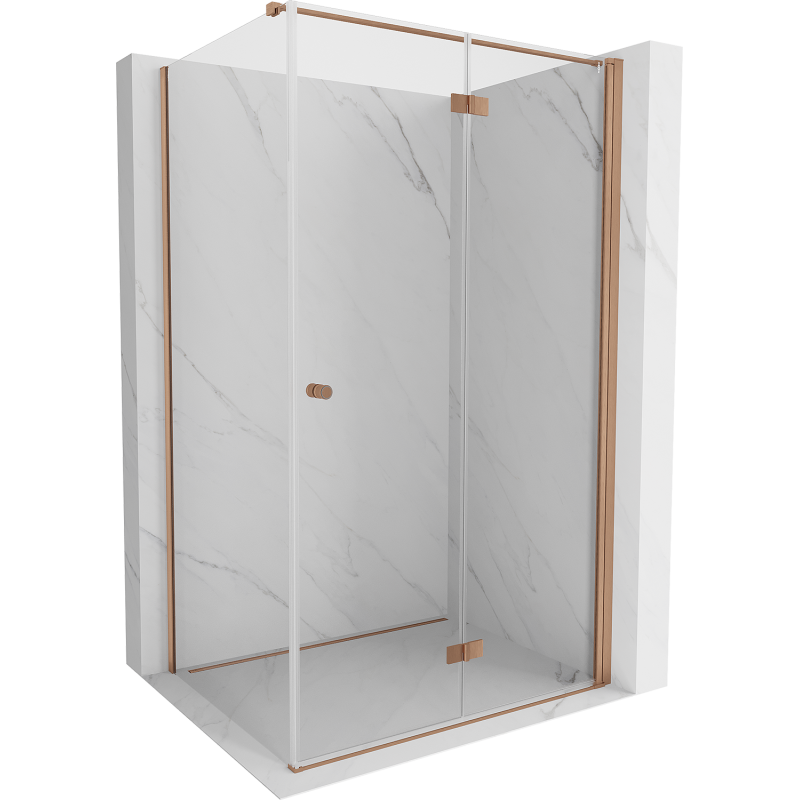 Mexen Mist-F cabine de douche pliante droite 70 x 100 cm, transparent, cuivre brossé - 8A6T-070-100-65-00-P
