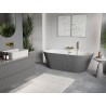 Mexen Oris baignoire autoportante adossée rainurée 170 x 80 cm, blanc/gris, trop-plein or brossé - 52871708062-55