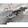 Mexen Oris baignoire autoportante à adosser rainurée 170 x 80 cm, blanc/gris, trop-plein cuivre brossé - 52871708062-65
