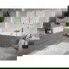 Mexen Oris baignoire autoportante à adosser rainurée 170 x 80 cm, blanc/gris, trop-plein cuivre brossé - 52871708062-65