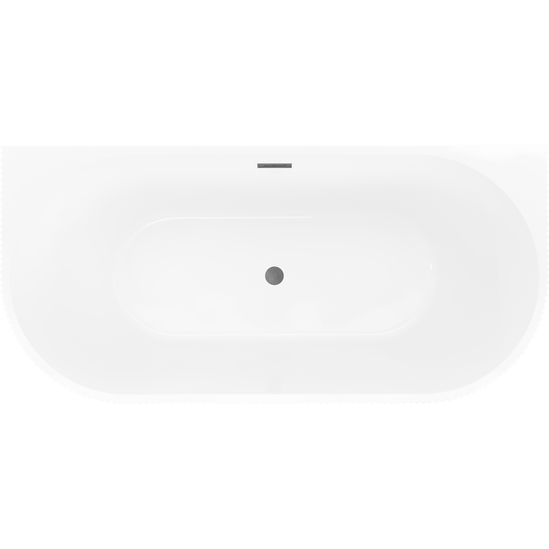 Mexen Oris baignoire îlot adossée rainurée 170 x 80 cm, blanc/gris, trop-plein gun gray brossé - 52871708062-66