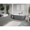 Mexen Oris baignoire îlot adossée rainurée 170 x 80 cm, blanc/gris, trop-plein gun gray brossé - 52871708062-66