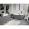 Mexen Oris baignoire autoportante murale rainurée 170 x 80 cm, blanche/grise, trop-plein noir - 52871708062-70