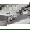 Mexen Oris baignoire autoportante murale striée 170 x 80 cm, blanc/gris, trop-plein noir - 52871708062-70