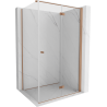 Mexen Mist-F cabine de douche pliante droite 80 x 100 cm, transparent, cuivre brossé - 8A6T-080-100-65-00-P