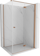 Mexen Mist-F T cabine de douche pliante droite 80 x 100 cm, transparent, cuivre brossé - 8A6T-080-100-65-00-P