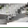 Baignoire Mexen Oris autoportante murale rainurée 170 x 80 cm, blanche/grise, trop-plein chromé - 52871708062-01