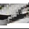 Mexen Oris baignoire autoportante murale rainurée 170 x 80 cm, blanc/noir, trop-plein blanc - 52871708075-20
