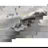 Mexen Oris baignoire autoportante adossée nervurée 170 x 80 cm, blanc/noir, trop-plein doré brossé - 52871708075-55