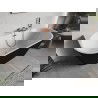 Mexen Oris baignoire autoportante contre le mur cannelée 170 x 80 cm, blanc/noir, trop-plein or rose - 52871708075-60