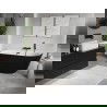 Mexen Oris baignoire autoportante à paroi rainurée 170 x 80 cm, blanc/noir, trop-plein noir - 52871708075-70