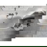 Baignoire Mexen Oris îlot mural rainurée 170 x 80 cm, blanc/noir, trop-plein gun metal - 52871708075-95