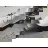 Baignoire Mexen Oris îlot mural rainurée 170 x 80 cm, blanc/noir, trop-plein gun metal - 52871708075-95