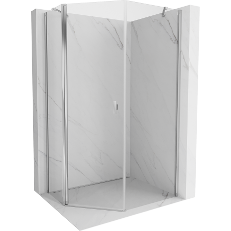 Mexen Mist cabine de douche pentagonale asymétrique à porte battante 90 x 100 cm, transparent, chromé - 8A8-090-100-01-00