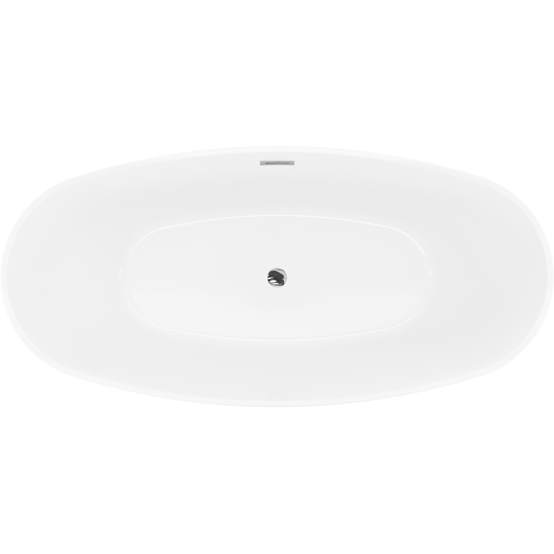 Mexen Lira baignoire autoportante motif 170 x 80 cm, blanc/noir, trop-plein chromé - 52831708075-01