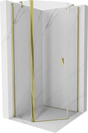 Mexen Mist cabine de douche pentagonale pivotante 90 x 90 cm, transparent, or - 8A8-090-090-50-00