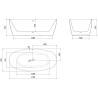 Mexen Lira baignoire îlot motif 170 x 80 cm, blanc/noir, trop-plein blanc- 52831708075-20