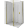 Mexen Mist cabine de douche pentagonale asymétrique à charnière 100 x 90 cm, transparent, doré - 8A8-100-090-50-00