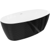 Mexen Lira baignoire îlot motif 170 x 80 cm, blanc/noir, trop-plein blanc- 52831708075-20