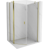 Mexen Mist cabine de douche pentagonale asymétrique pivotante 80 x 100 cm, transparent, or - 8A8-080-100-50-00