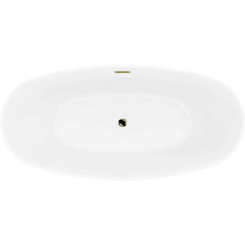 Mexen Lira baignoire autoportante motif 170 x 80 cm, blanc/noir, trop-plein doré - 52831708075-50