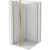 Mexen Mist cabine de douche pentagonale pivotante 100 x 100 cm, transparent, dorée - 8A8-100-100-50-00
